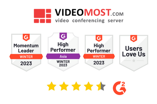 International marketplace G2 names VideoMost multiple winner of the Winter 2023 Video Conferencing Ratings